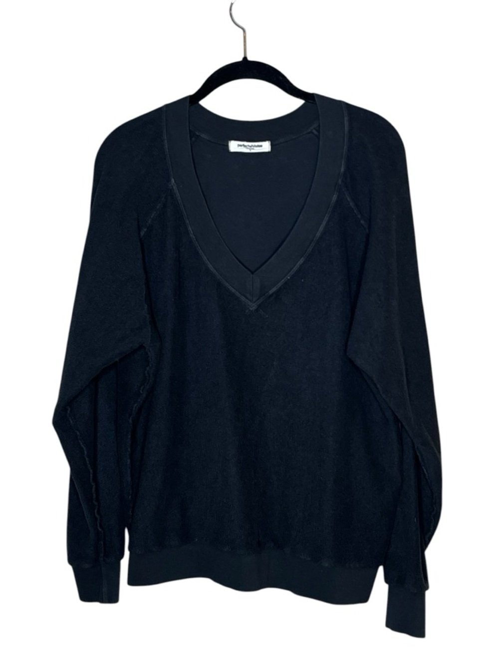 PERFECTWHITETEE Dark Gray V Neck Sweatshirt